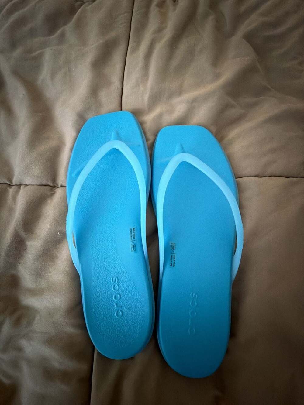 Crocs Women's Tulum Flip Flop Sandals Blue Size W7